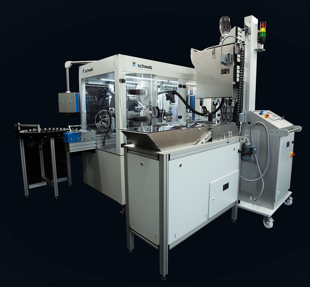 Lifting system with rolling product container Schwab Maschinenbau